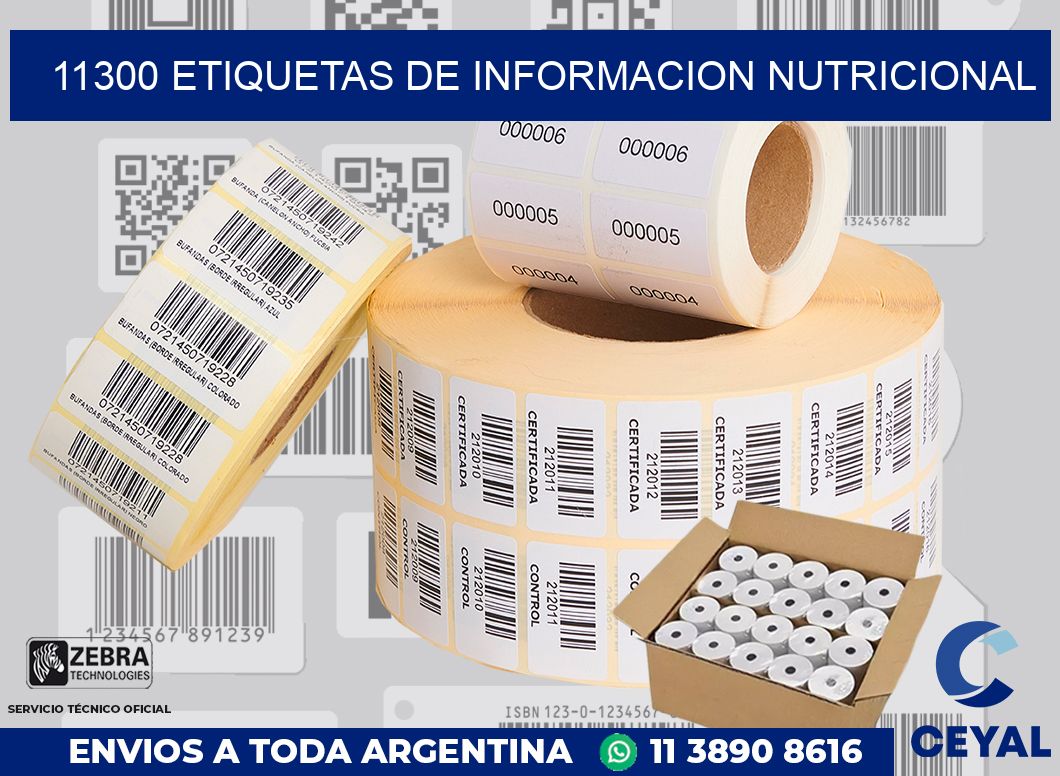 11300 ETIQUETAS DE INFORMACION NUTRICIONAL