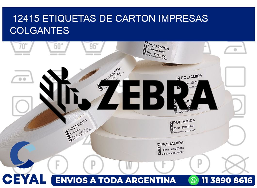 12415 ETIQUETAS DE CARTON IMPRESAS COLGANTES