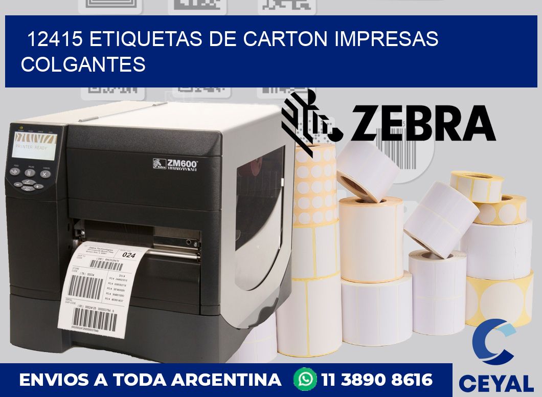 12415 ETIQUETAS DE CARTON IMPRESAS COLGANTES