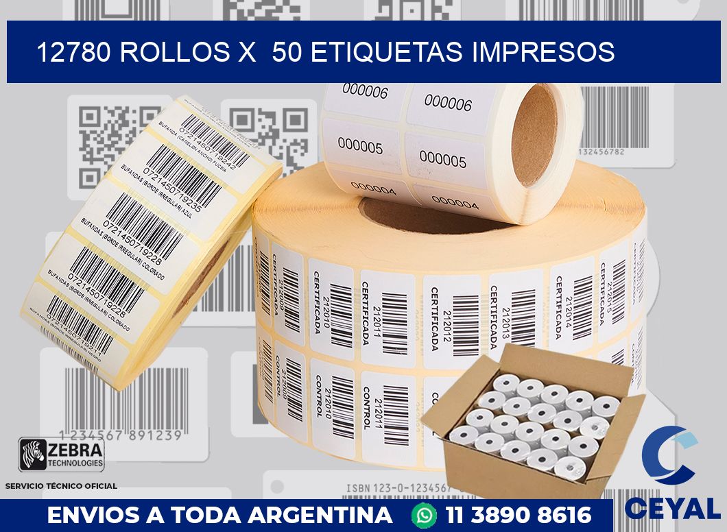 12780 Rollos x  50 etiquetas impresos