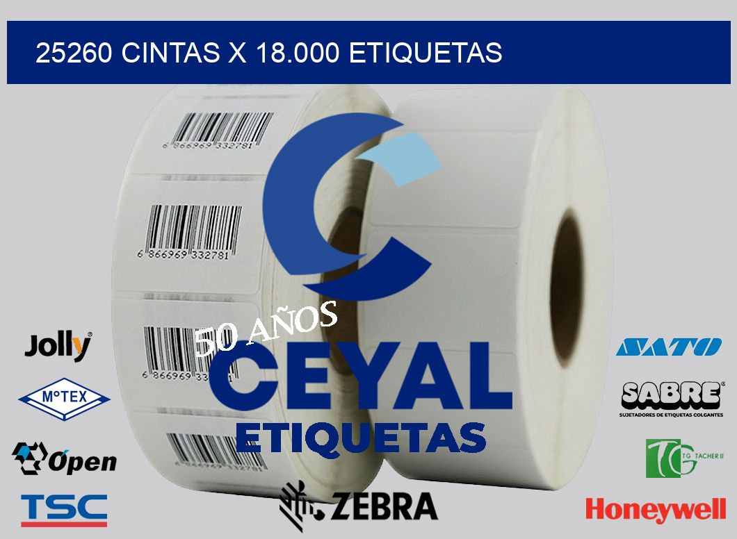 25260 cintas x 18.000 etiquetas