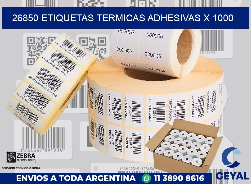 26850 etiquetas termicas adhesivas x 1000