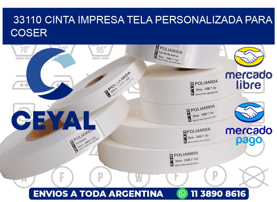 33110 CINTA IMPRESA TELA PERSONALIZADA PARA COSER