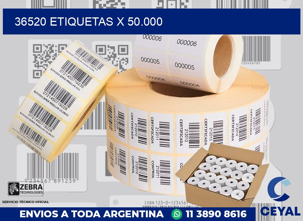 36520 Etiquetas x 50.000