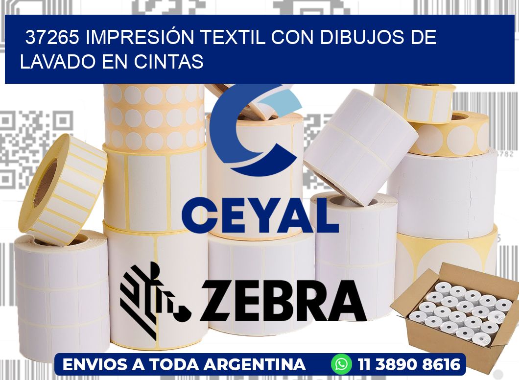 37265 IMPRESIÓN TEXTIL CON DIBUJOS DE LAVADO EN CINTAS