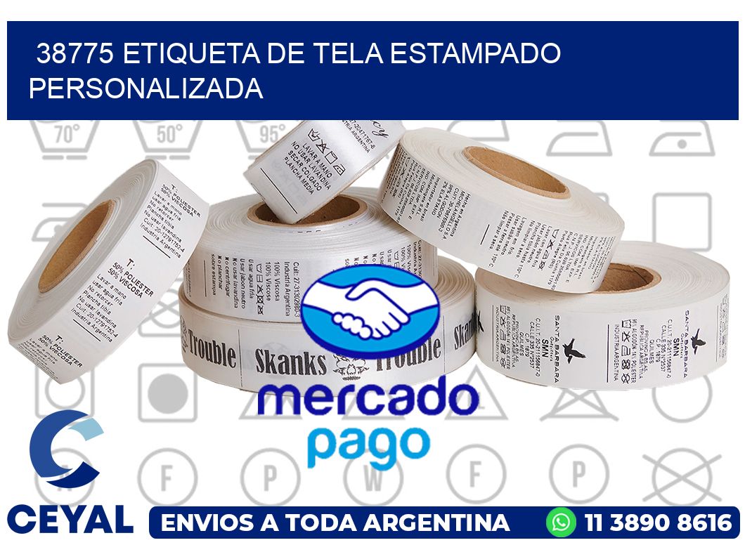 38775 ETIQUETA DE TELA ESTAMPADO PERSONALIZADA