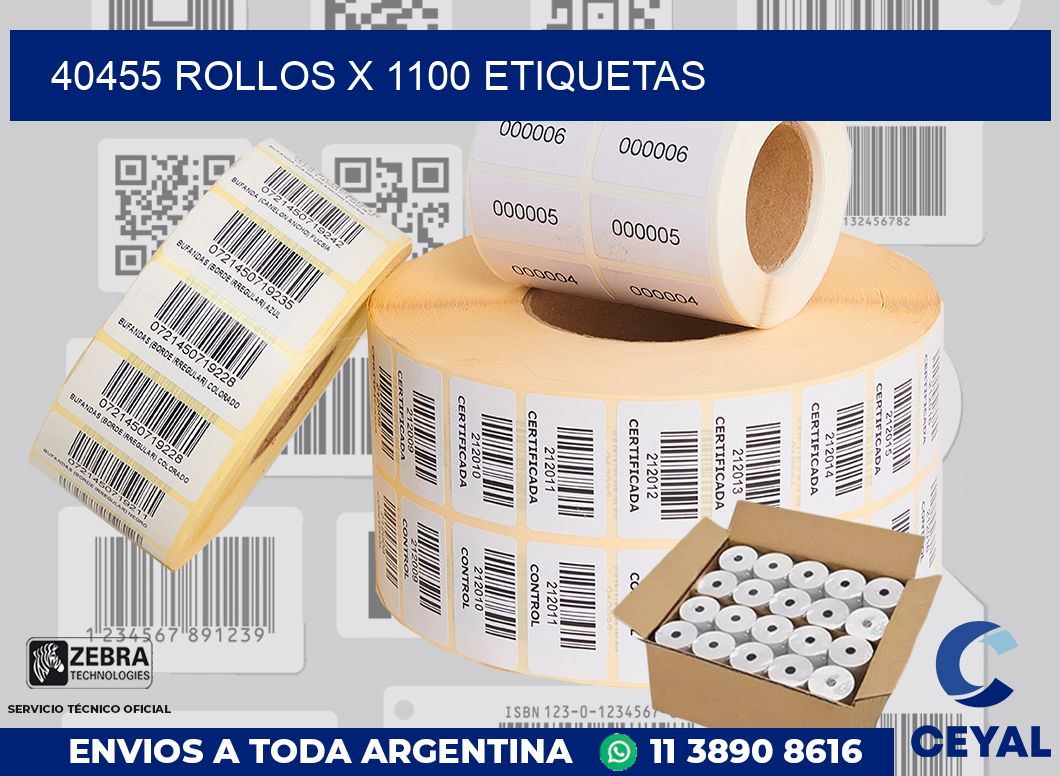 40455 Rollos x 1100 etiquetas