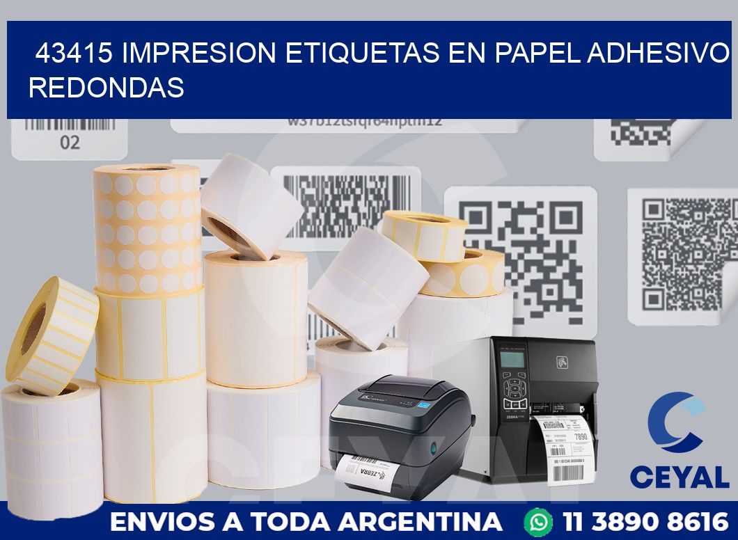 43415 IMPRESION ETIQUETAS EN PAPEL ADHESIVO REDONDAS