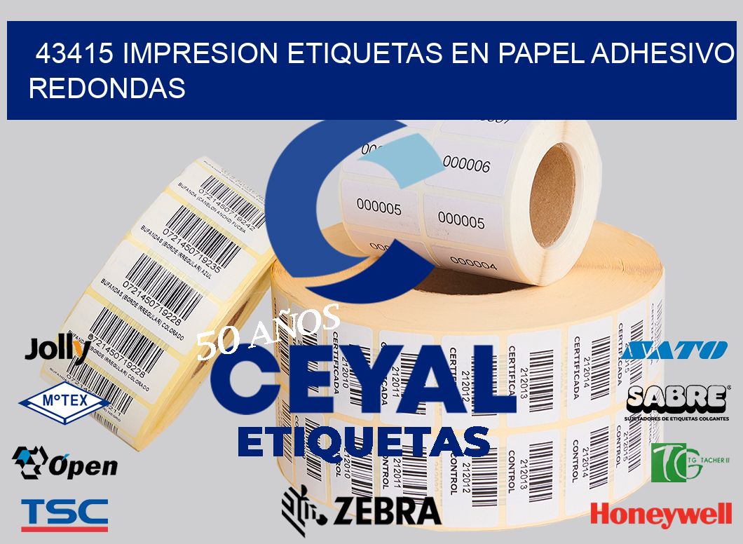 43415 IMPRESION ETIQUETAS EN PAPEL ADHESIVO REDONDAS