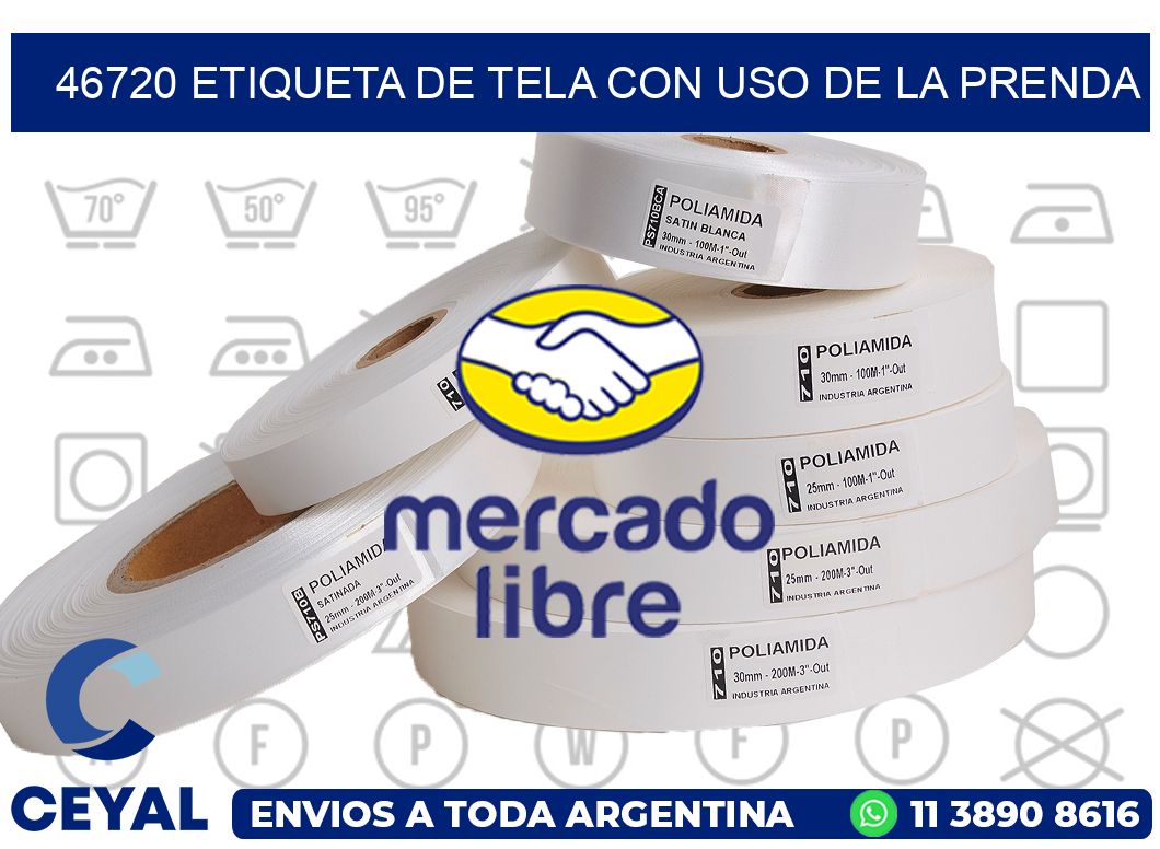 46720 ETIQUETA DE TELA CON USO DE LA PRENDA