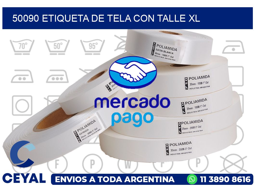 50090 ETIQUETA DE TELA CON TALLE XL