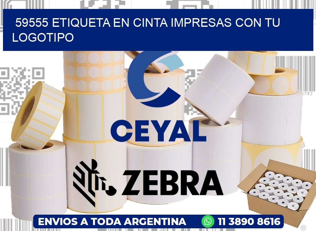 59555 ETIQUETA EN CINTA IMPRESAS CON TU LOGOTIPO