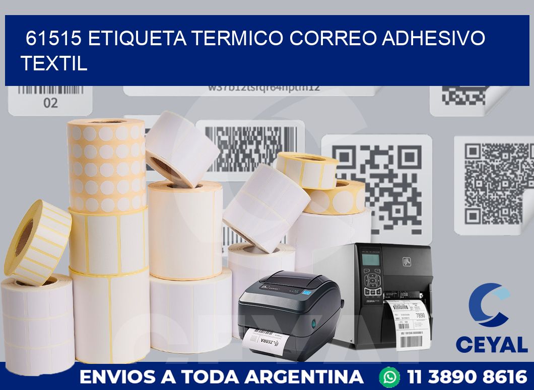 61515 ETIQUETA TERMICO CORREO ADHESIVO TEXTIL