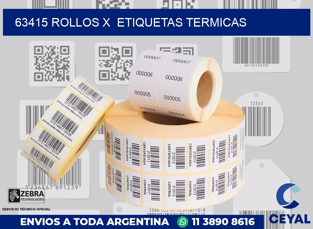 63415 Rollos x  etiquetas termicas