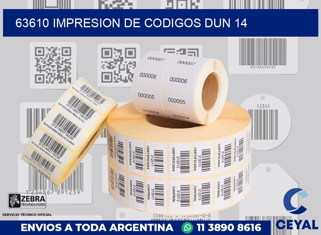 63610 IMPRESION DE CODIGOS DUN 14