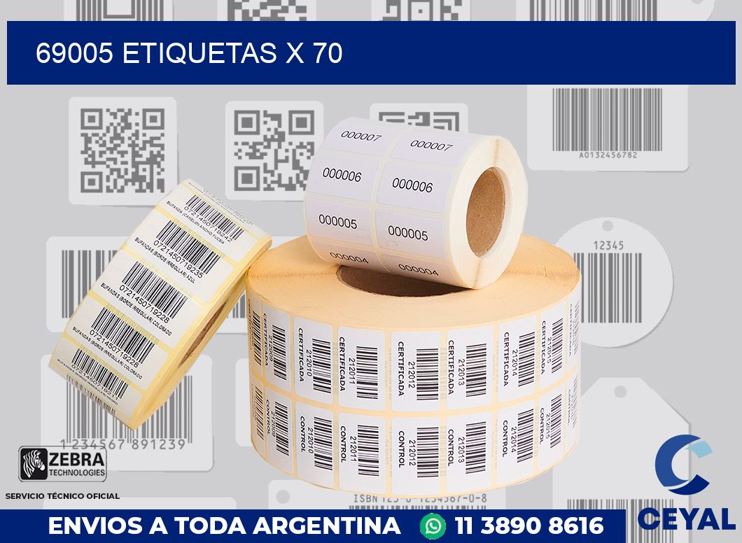 69005 Etiquetas x 70