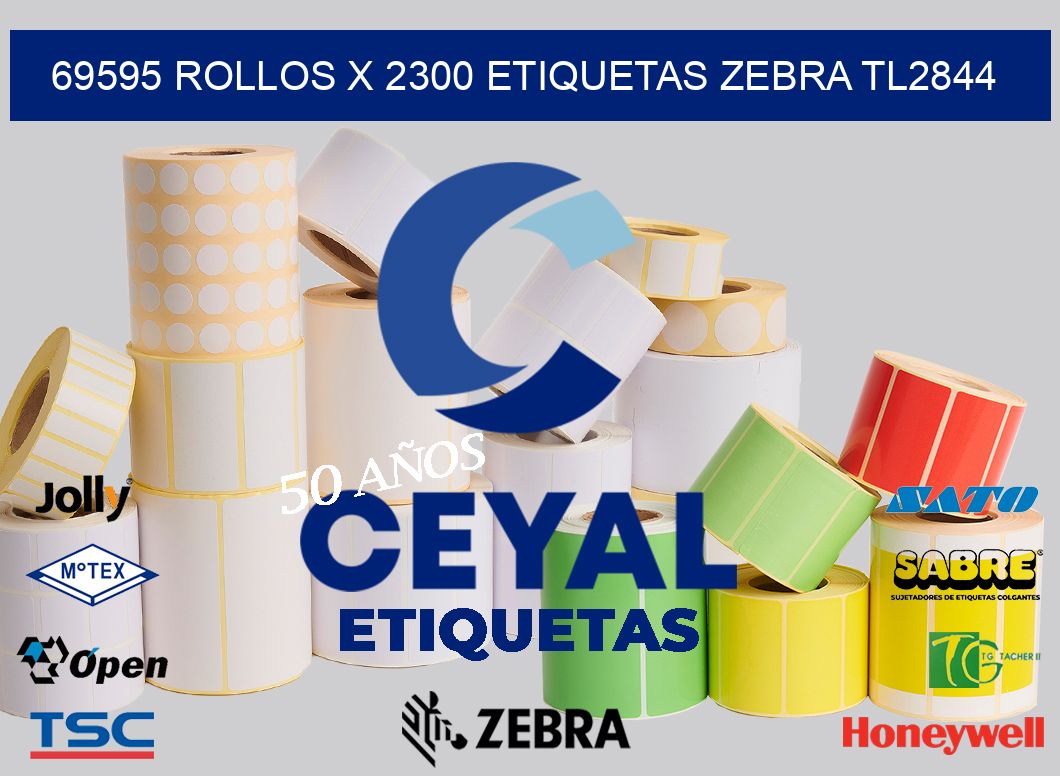 69595 Rollos x 2300 etiquetas zebra tl2844