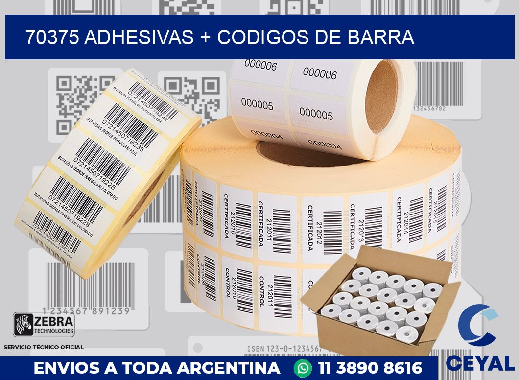 70375 Adhesivas + codigos de barra