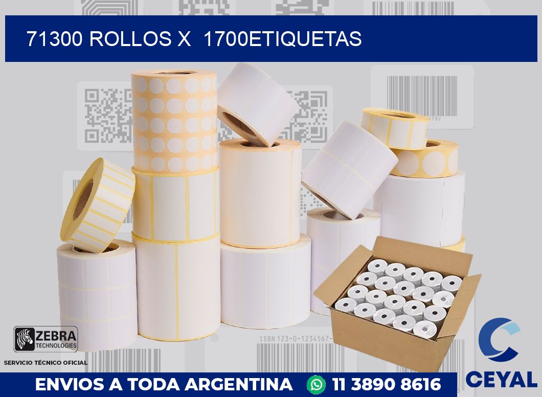 71300 Rollos x 1700etiquetas