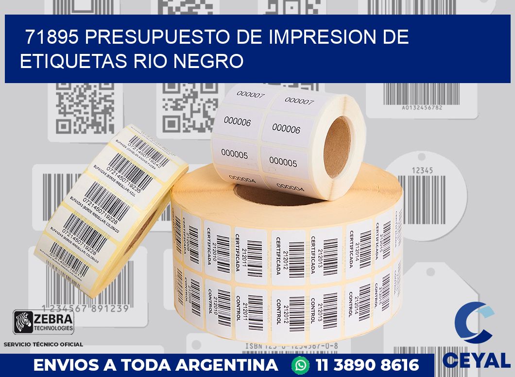 71895 PRESUPUESTO DE IMPRESION DE ETIQUETAS RIO NEGRO