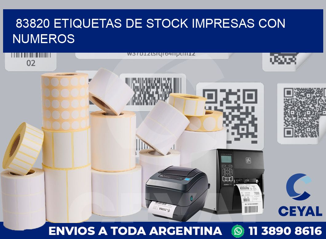 83820 ETIQUETAS DE STOCK IMPRESAS CON NUMEROS