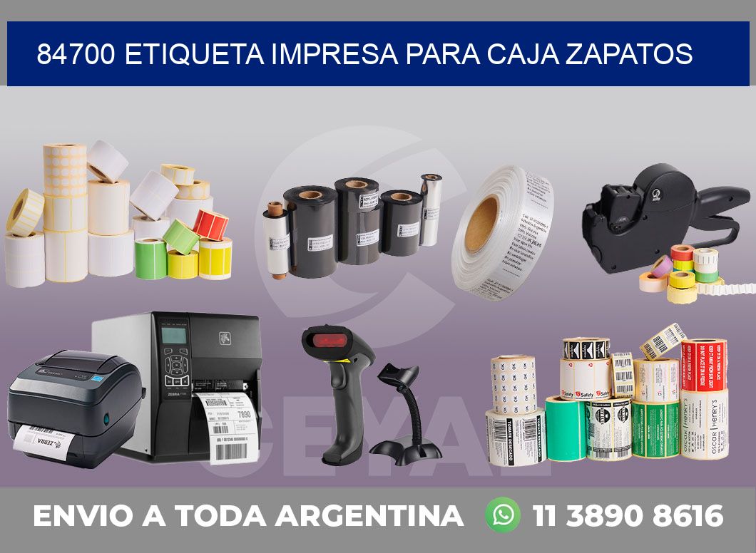 84700 ETIQUETA IMPRESA PARA CAJA ZAPATOS