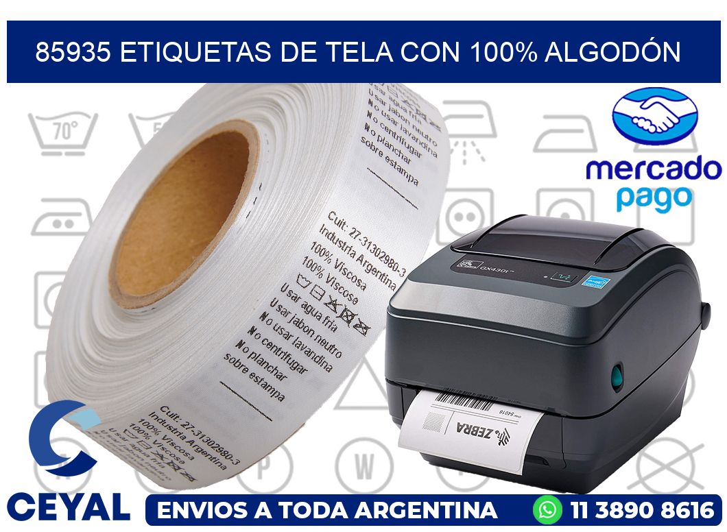 85935 ETIQUETAS DE TELA CON 100% ALGODÓN