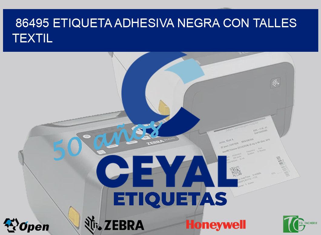 86495 ETIQUETA ADHESIVA NEGRA CON TALLES TEXTIL