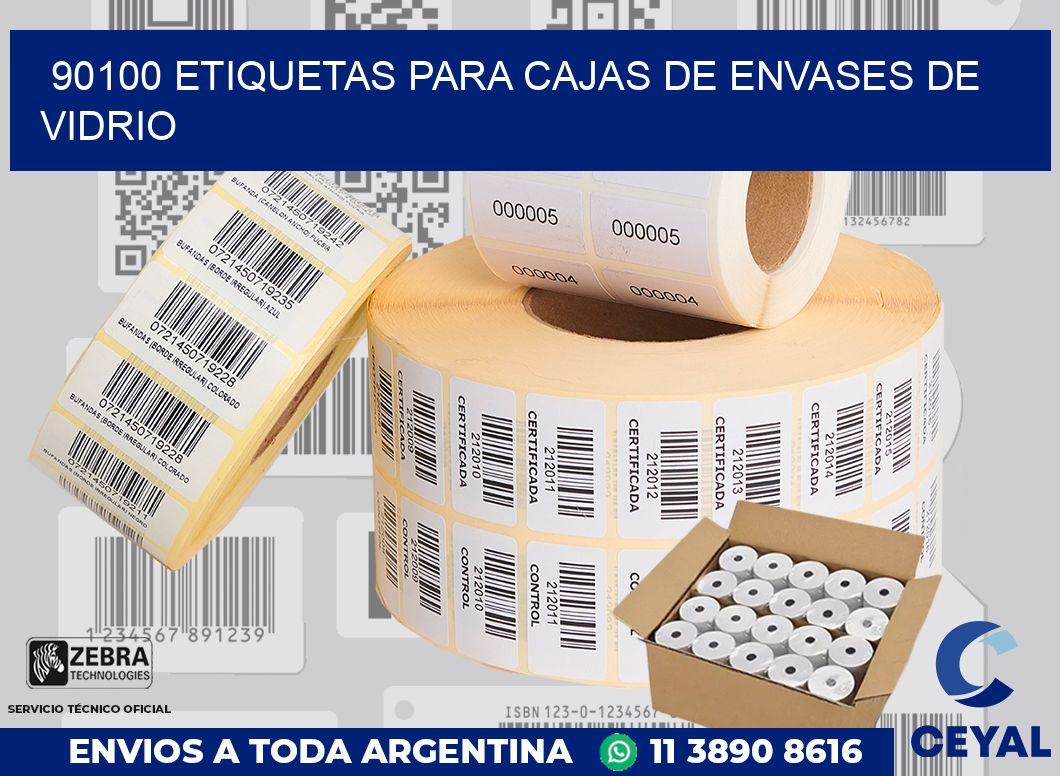 90100 ETIQUETAS PARA CAJAS DE ENVASES DE VIDRIO