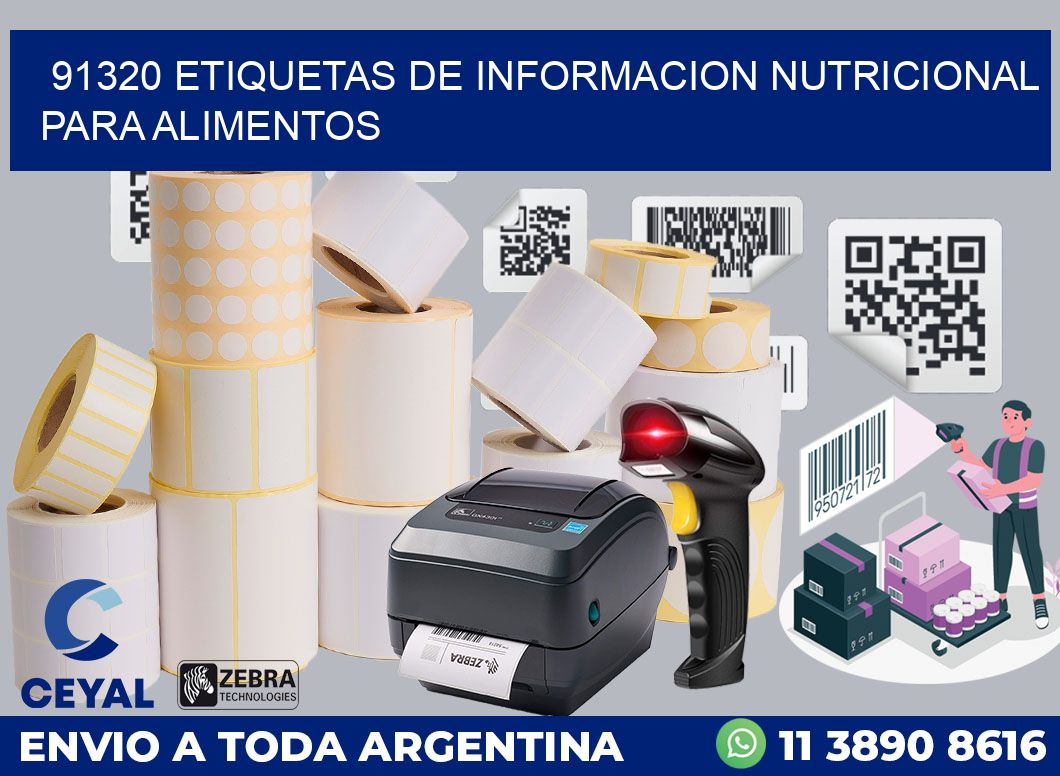 91320 ETIQUETAS DE INFORMACION NUTRICIONAL PARA ALIMENTOS