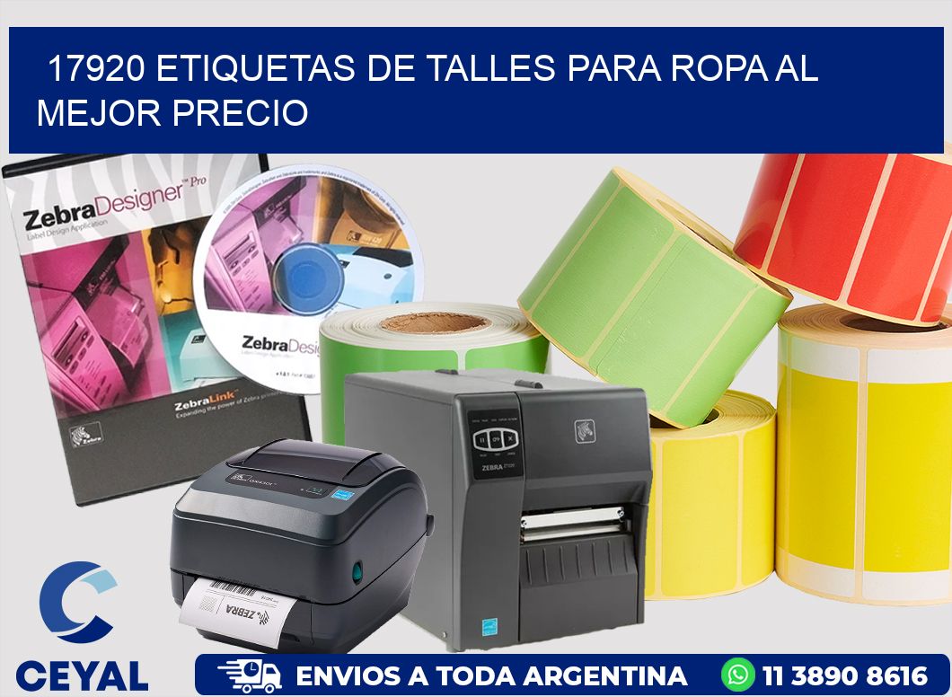 17920 ETIQUETAS DE TALLES PARA ROPA AL MEJOR PRECIO
