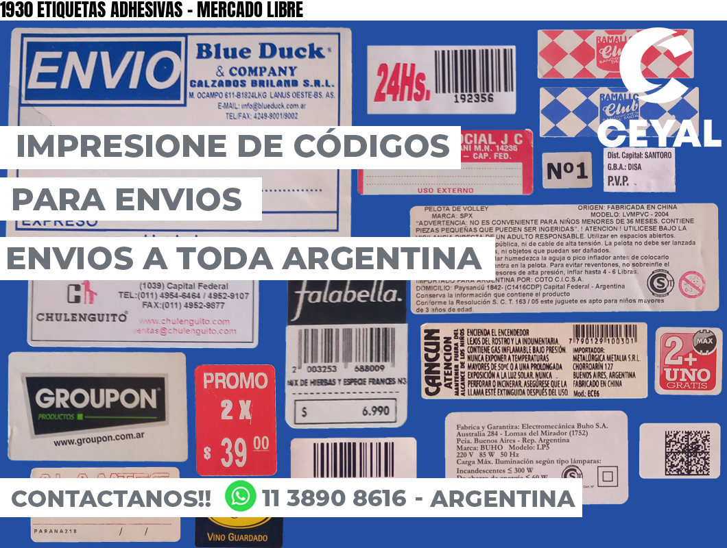 1930 ETIQUETAS ADHESIVAS - MERCADO LIBRE