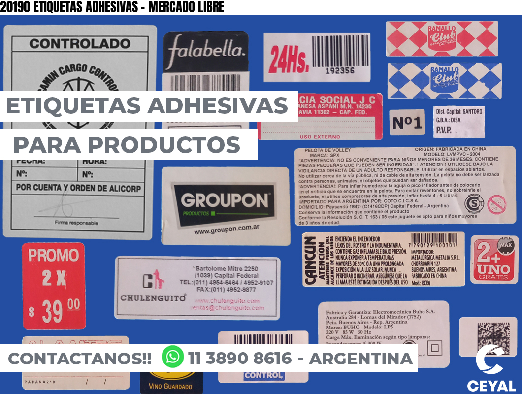 20190 ETIQUETAS ADHESIVAS - MERCADO LIBRE