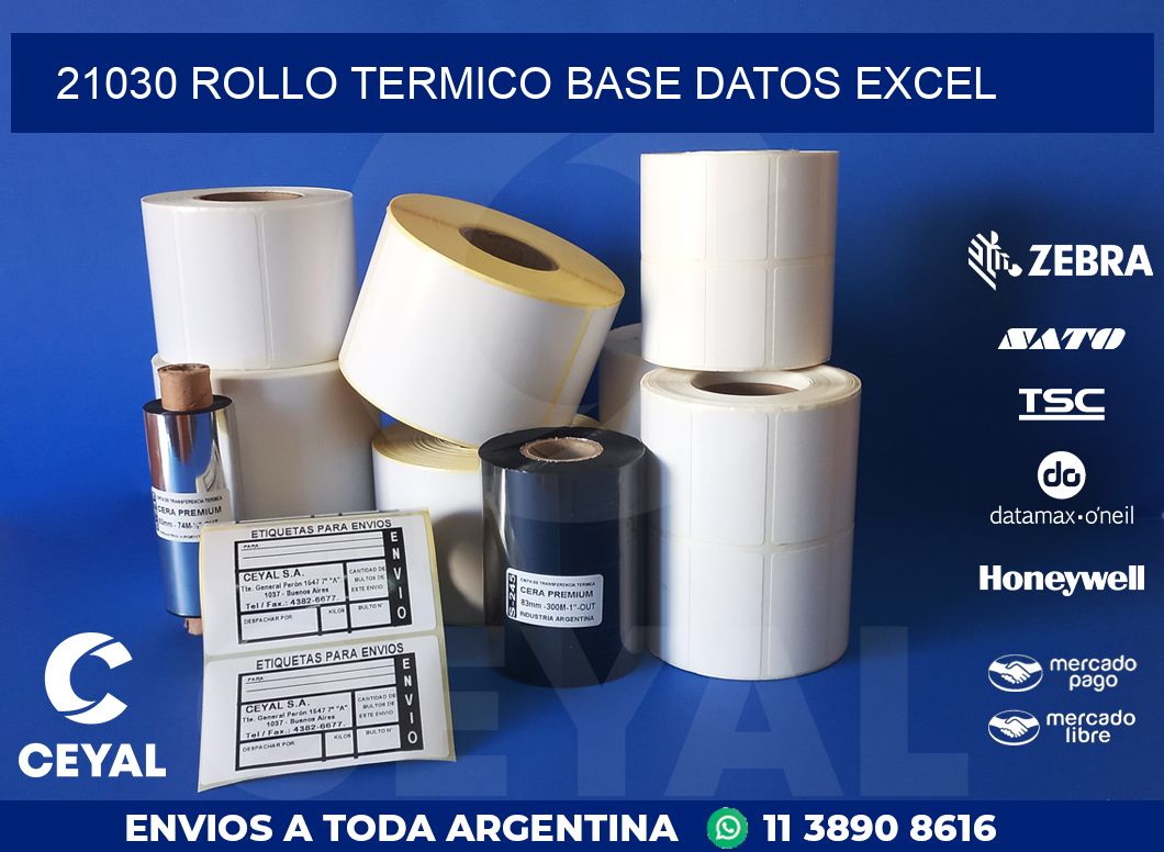 21030 rollo termico base datos excel