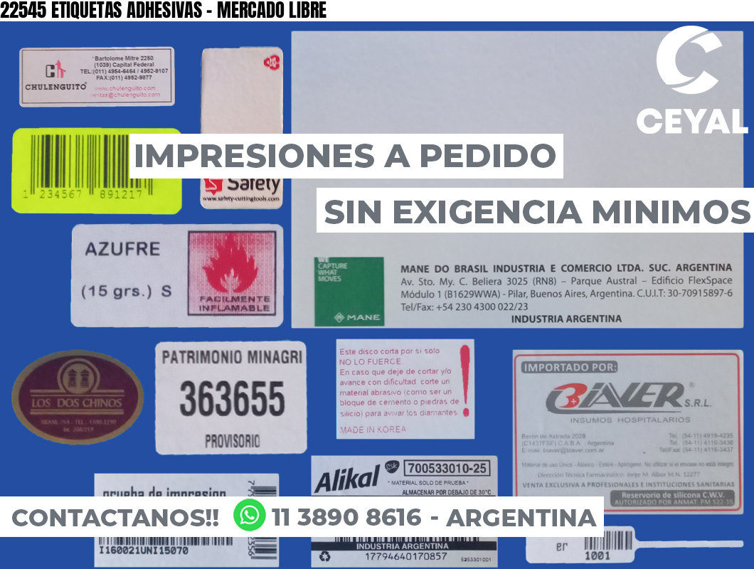 22545 ETIQUETAS ADHESIVAS - MERCADO LIBRE