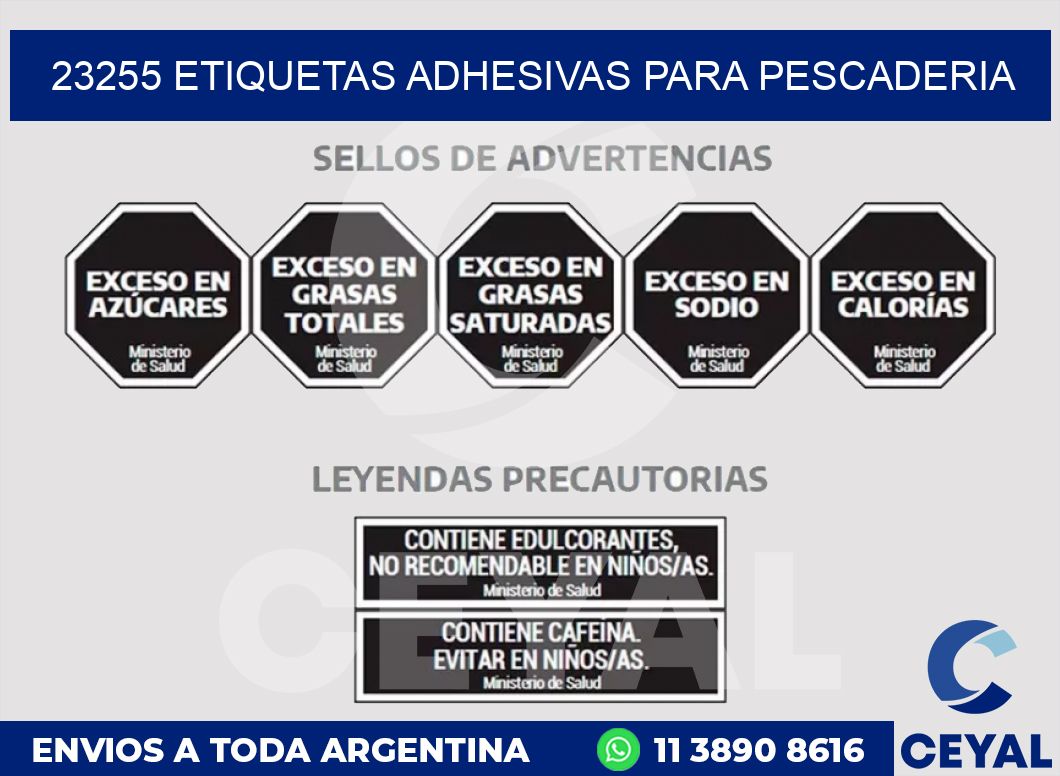 23255 ETIQUETAS ADHESIVAS PARA PESCADERIA