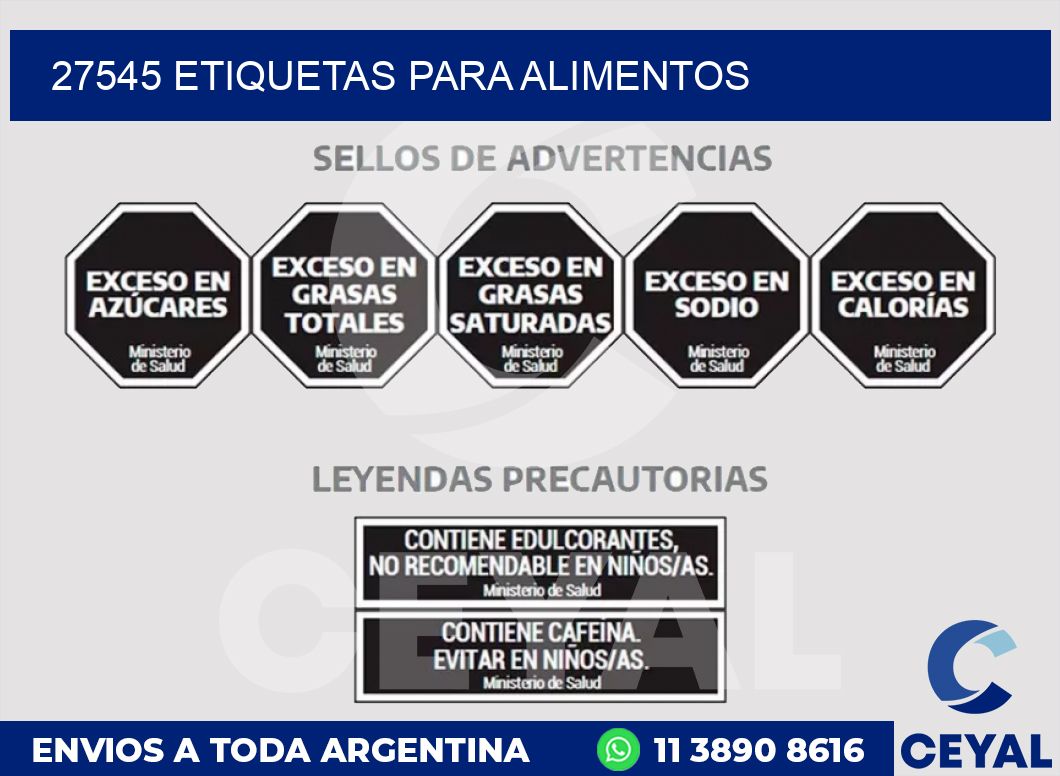 27545 ETIQUETAS PARA ALIMENTOS