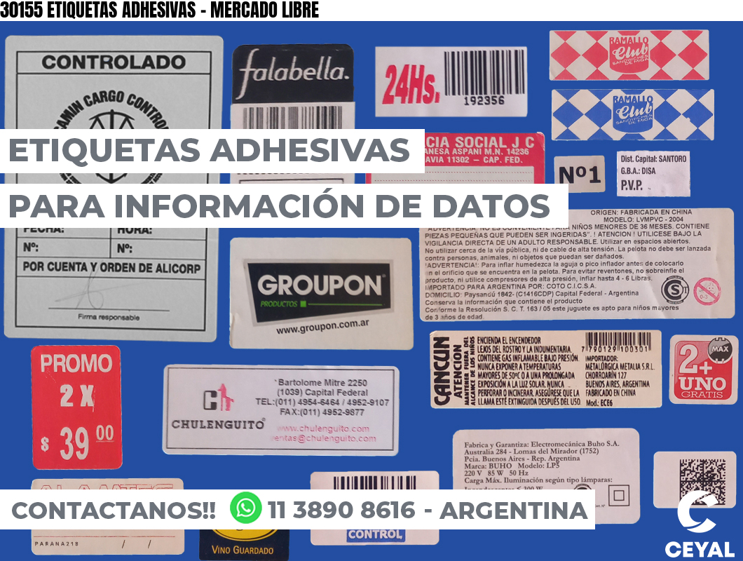 30155 ETIQUETAS ADHESIVAS - MERCADO LIBRE