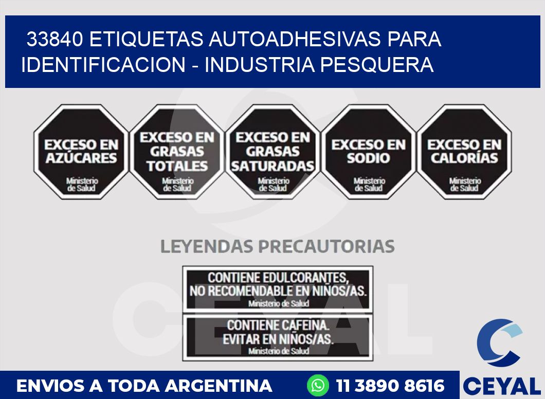 33840 ETIQUETAS AUTOADHESIVAS PARA IDENTIFICACION - INDUSTRIA PESQUERA