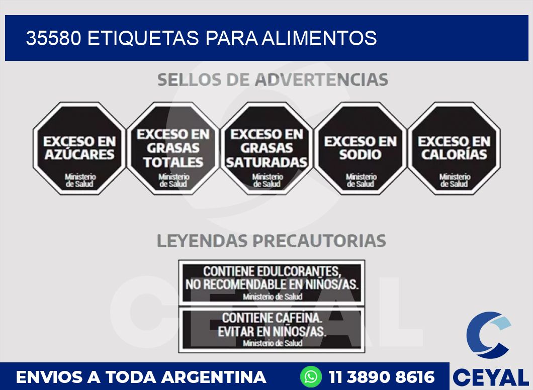 35580 ETIQUETAS PARA ALIMENTOS