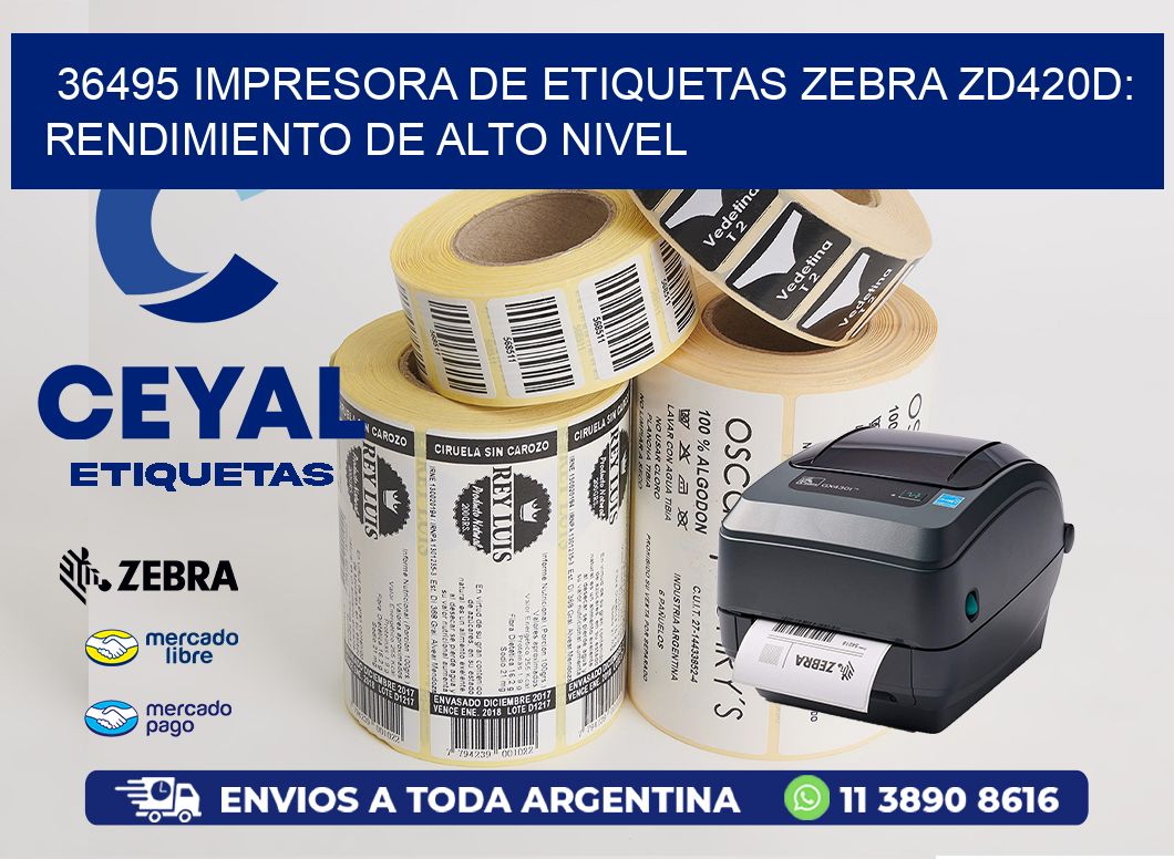 36495 Impresora de Etiquetas Zebra ZD420D: Rendimiento de Alto Nivel