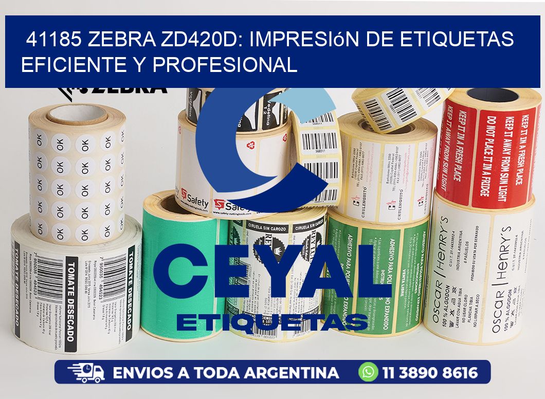 41185 Zebra ZD420D: Impresión de Etiquetas Eficiente y Profesional