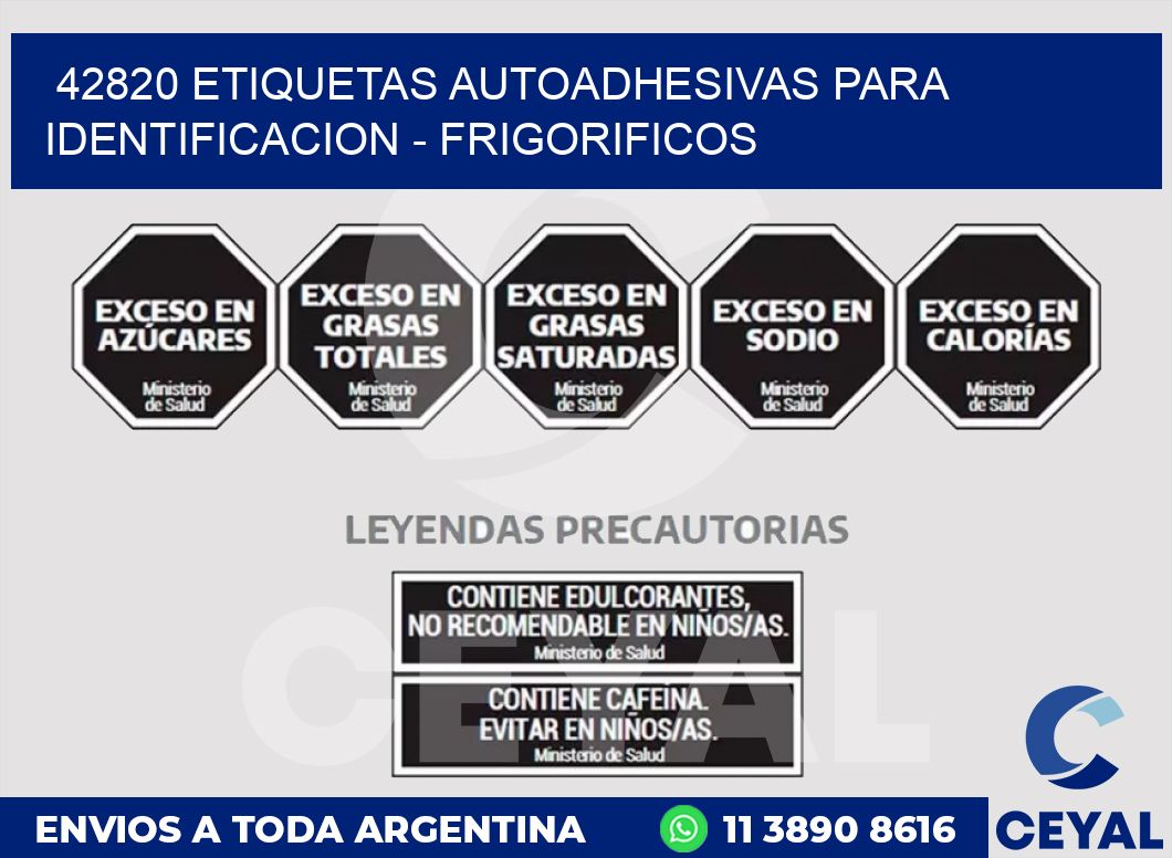 42820 ETIQUETAS AUTOADHESIVAS PARA IDENTIFICACION - FRIGORIFICOS