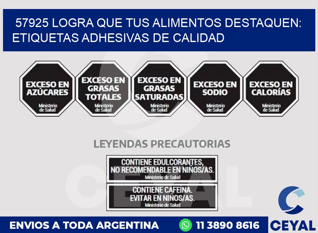 57925 LOGRA QUE TUS ALIMENTOS DESTAQUEN: ETIQUETAS ADHESIVAS DE CALIDAD