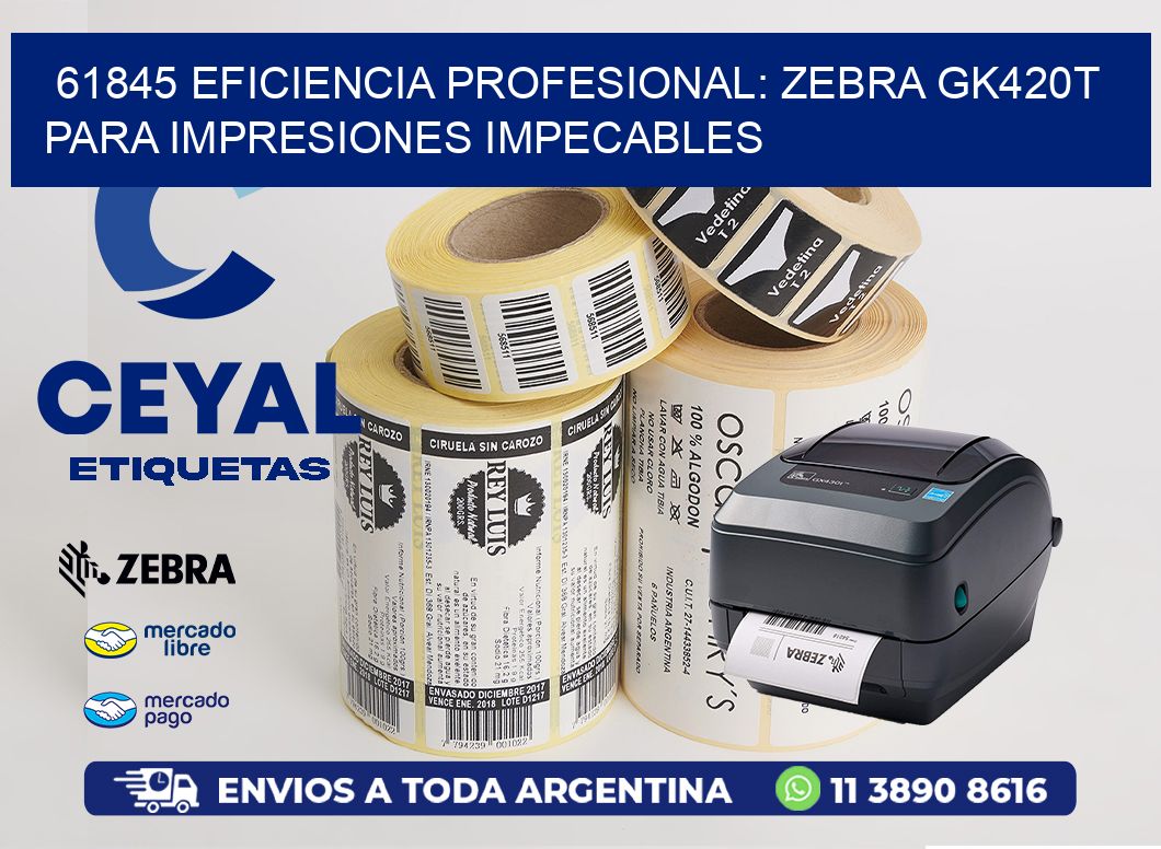 61845 Eficiencia Profesional: Zebra GK420T para Impresiones Impecables