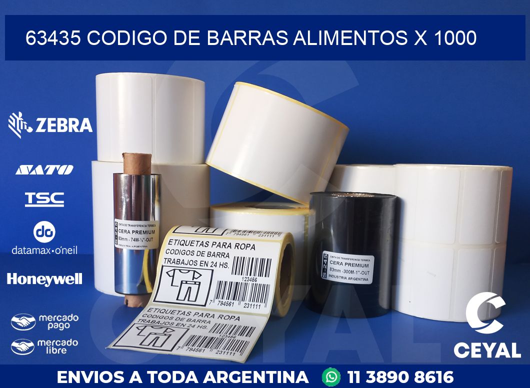 63435 CODIGO DE BARRAS ALIMENTOS x 1000