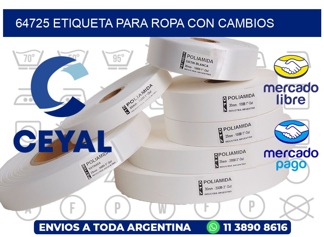 64725 ETIQUETA PARA ROPA CON CAMBIOS