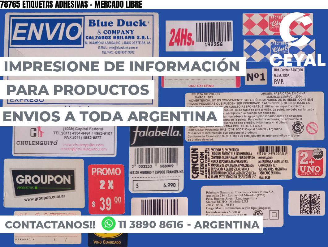 78765 ETIQUETAS ADHESIVAS - MERCADO LIBRE