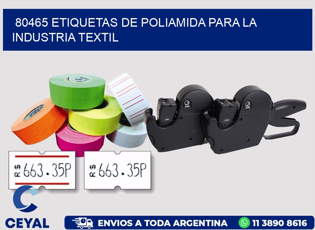 80465 ETIQUETAS DE POLIAMIDA PARA LA INDUSTRIA TEXTIL