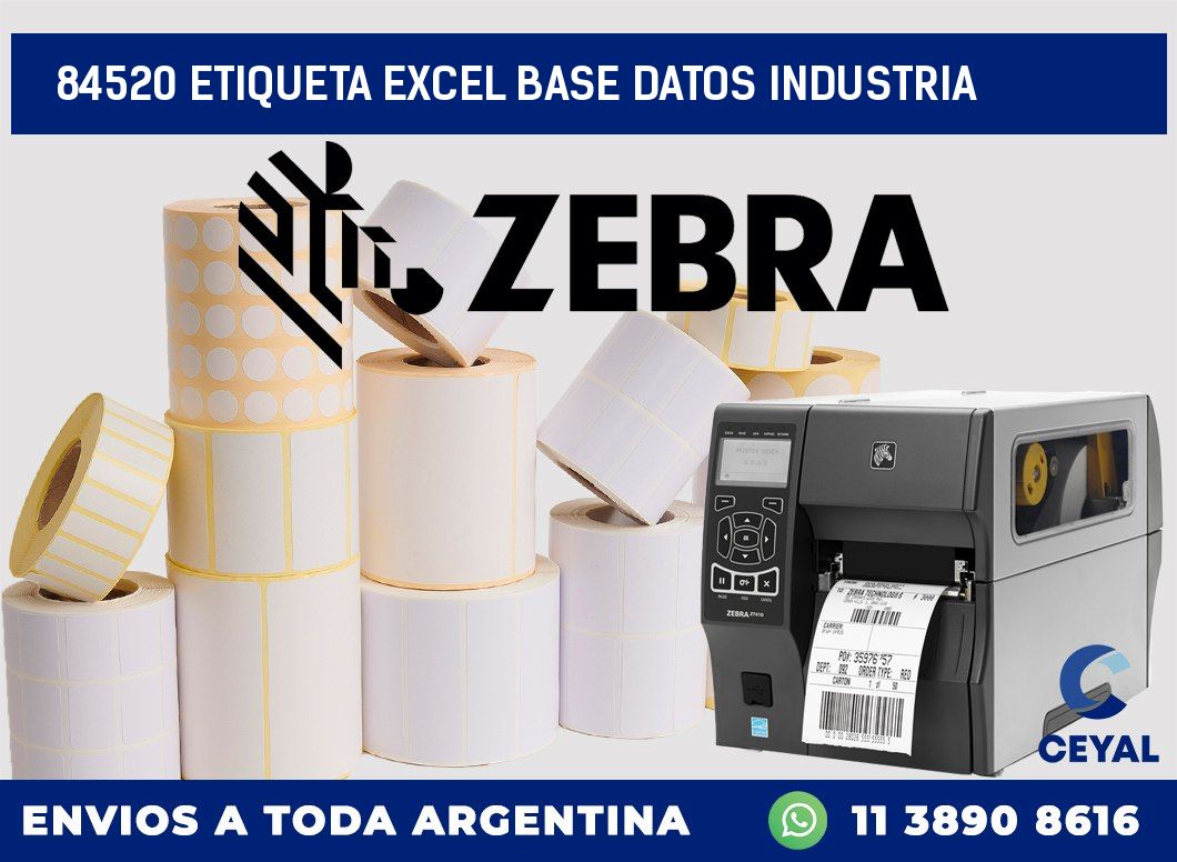 84520 etiqueta excel base datos industria